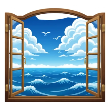 A wide window frame showing Earth’s blue oceans and swirling white clouds below.


















 sticker
