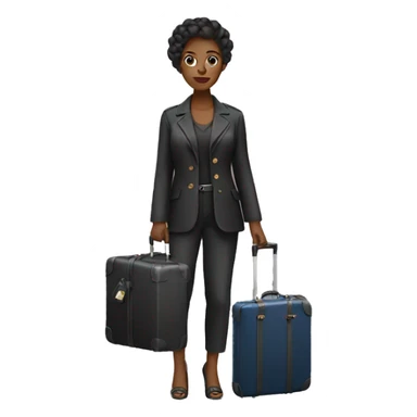 women with a suitcase LV sticker