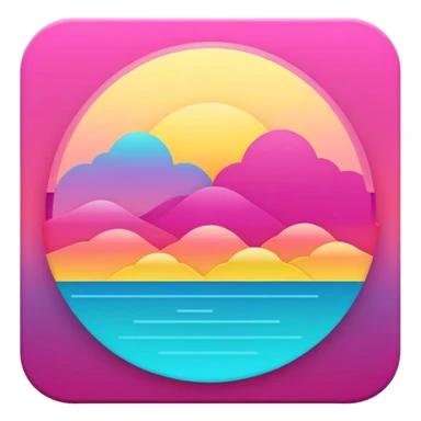  Magenta-Cyan-Yellow-gradient Aesthetic Scenery Deco sticker