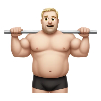 fat white guy shirtless doing pull ups sticker