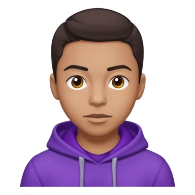 Quincy Brown with dark brown hair, light tan skin, purple outfit sticker