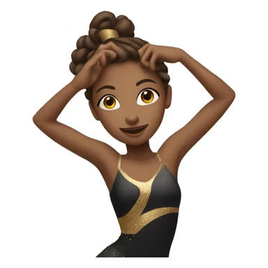 Jazz dancer girl with brown hair sticker