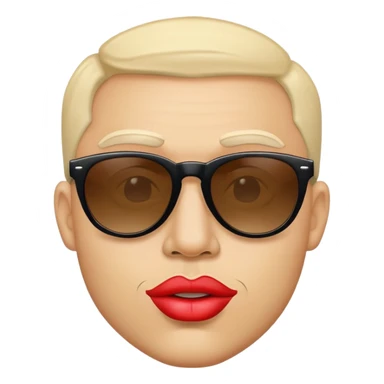 Light-skinned man with sunglasses and big Lips  sticker
