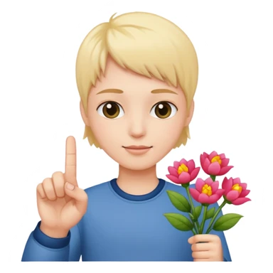 💐 and middle fingers  sticker