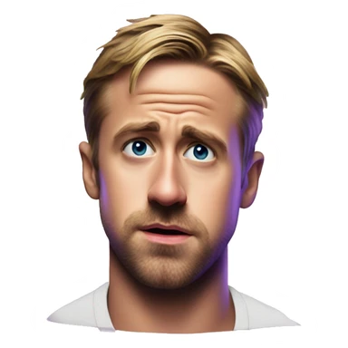 ryan gosling sad with bandaid on nose with violet light sticker
