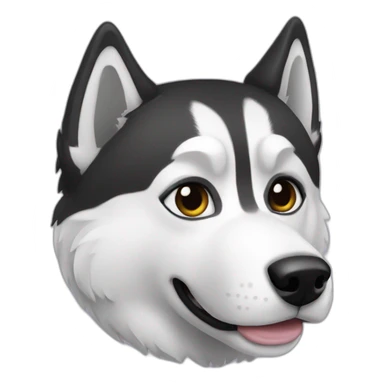 Husky black and white sticker