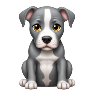 Gray Pitbull puppy sitting sticker