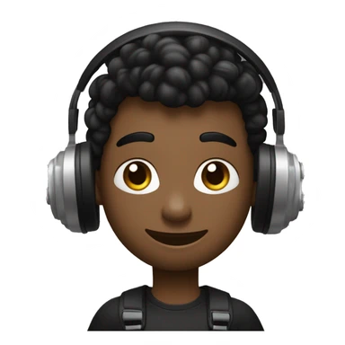 CHICO DE PELO NEGRO OJOS NEGROS Y CAMISETA NEGRA EN FORMA CON UNOS CASCOS DE MUSICA BLANCOS Y UNA PESA DEL GYM EN LA MANO sticker