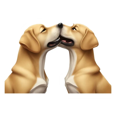 Two dogs kissing sticker