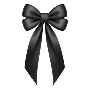 black THIN ribbon bow sticker