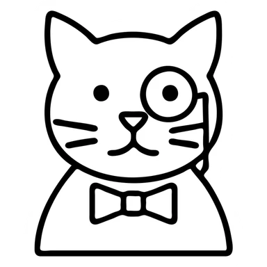A distinguished cat wearing a monocle, elegant, fancy feline sticker