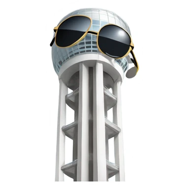 Reunion tower with sunglasses on sticker