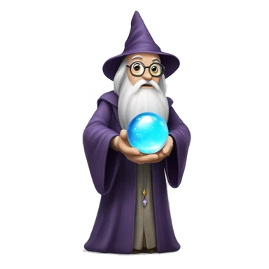 Dumbledore holds a crystal ball in his hand sticker