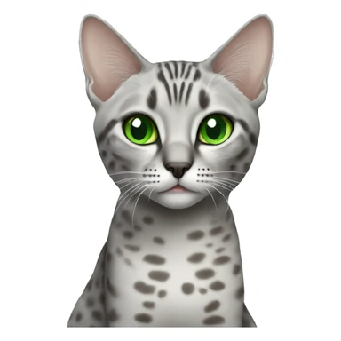 Egyptian mau cat female with green eyes sticker