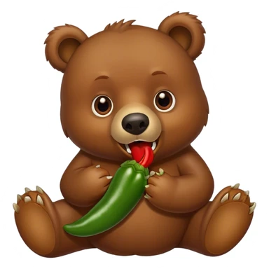 bear eating jalapeños  sticker
