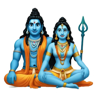Sitting lord shiva and parvathi sticker
