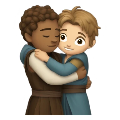 Hug anakin with grogu sticker