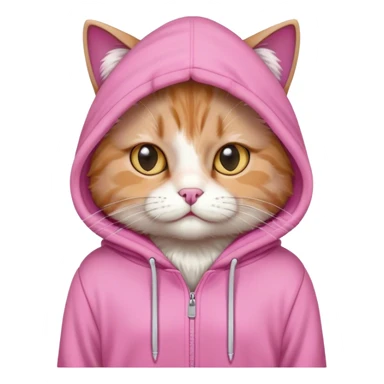 Cat with a pink hoodie sticker