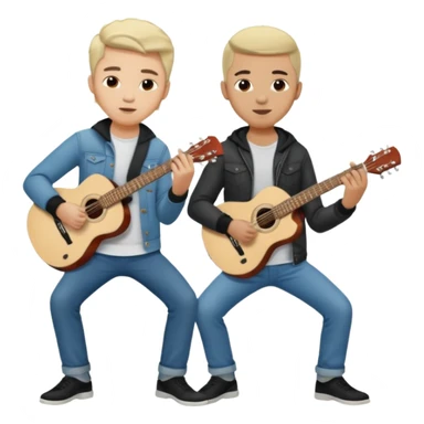 Junior H y Natanael Cano tocando la guitarra  sticker