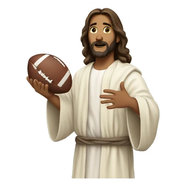 Jesus throwing a football  sticker