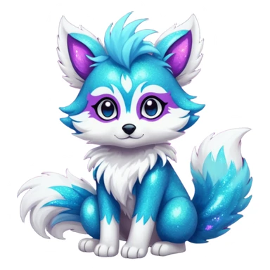 Cool cute Kawaii edgy fantasy animal sparkle fursona Fionbri creature by griffsnuff & LiLaiRa & Falvie full body sticker