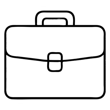 A brown business case or briefcase outline sticker