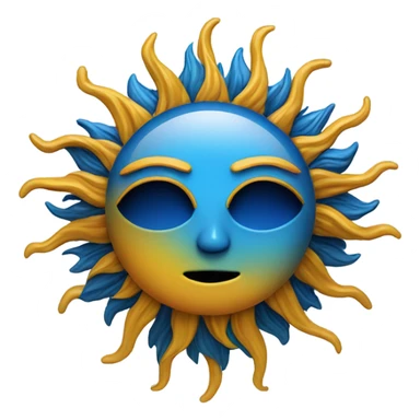 Blue and black sun sticker