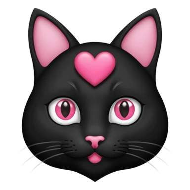 een zwarte kat met een hartje naast zijn hoofd sticker