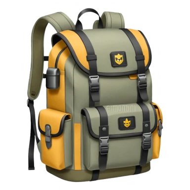 grey military backpack sticker
