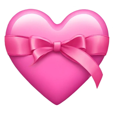 pink heart with ribbon sticker