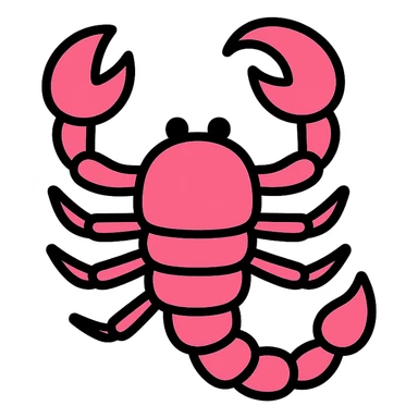 pink scorpion color outline icon sticker