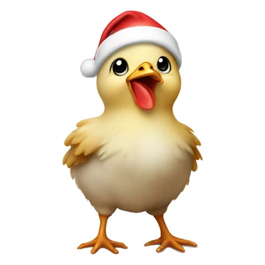 Baby chicken wearing Santa hat  sticker