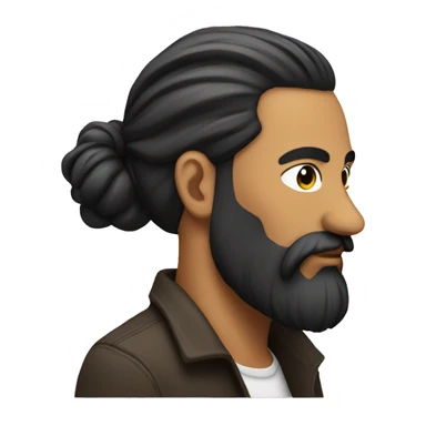 Designer with man bun and black long beard sticker