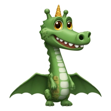 Rocodile avec des ailes de chauve souris et un cou de girafe  sticker