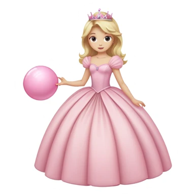 blonde Caucasian princess with puffy light pink ball gown sticker