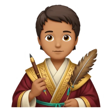 ancient Feathered pen scholar sticker