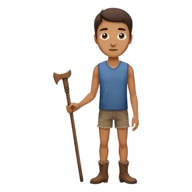 male wooden leg sticker