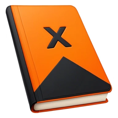 A bright orange book with a black, bold X with a slightly rough, edgy texture, exuding idgaf energy and pure, unapologetic confidence..orange halo aura.. unstoppable sticker