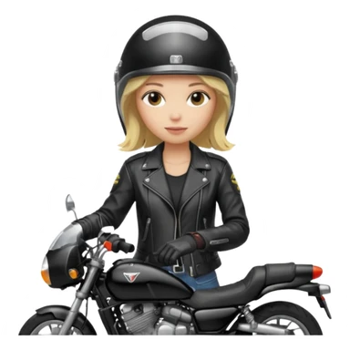 moça loira de capacete em uma moto honda preta sticker