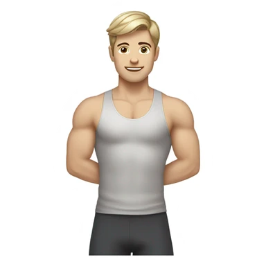 White brown hair no beard young male doing pilates sticker