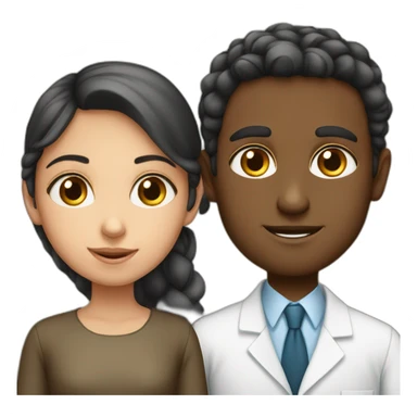 Jewish girl with tall ophthalmologist Arabic boy sticker