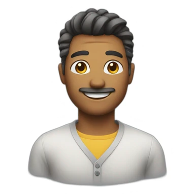 Smiling man, shirt hair with a fade, in a Block shirt sticker