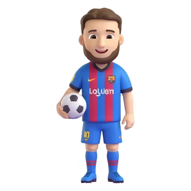 Lionel Messi as an emoji, football jersey, short hair, smiling sticker