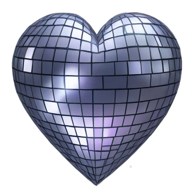 disco ball in shape of heart  sticker