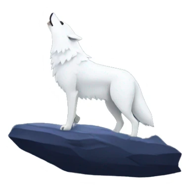 white wolf howling at the moon sticker