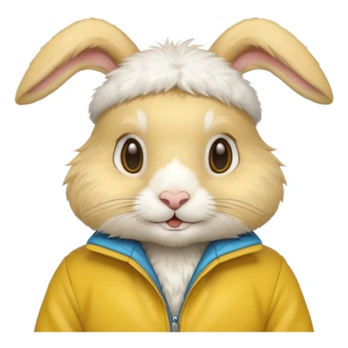 rabbit with yellow jacket sticker