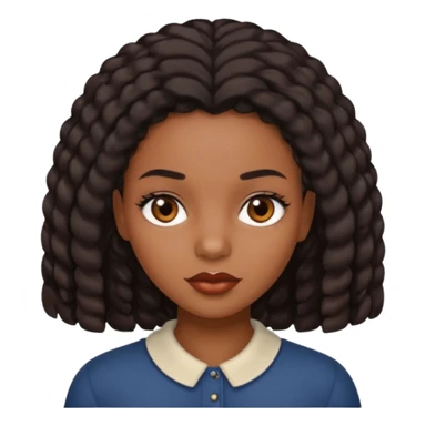 Black girl, cabelo cacheado curto, com os olhos castanhos escuro, lábios médio sticker