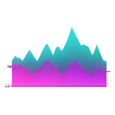 vaporware color themed line chart, stock price going up sticker