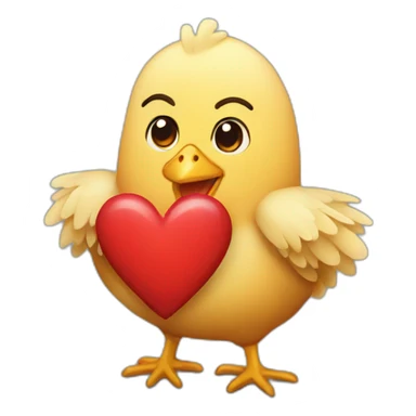 chicken with heart sticker