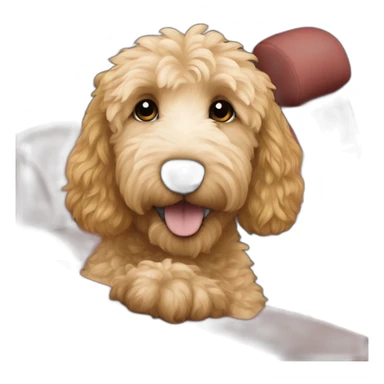 Goldendoodle in a convertible car sticker